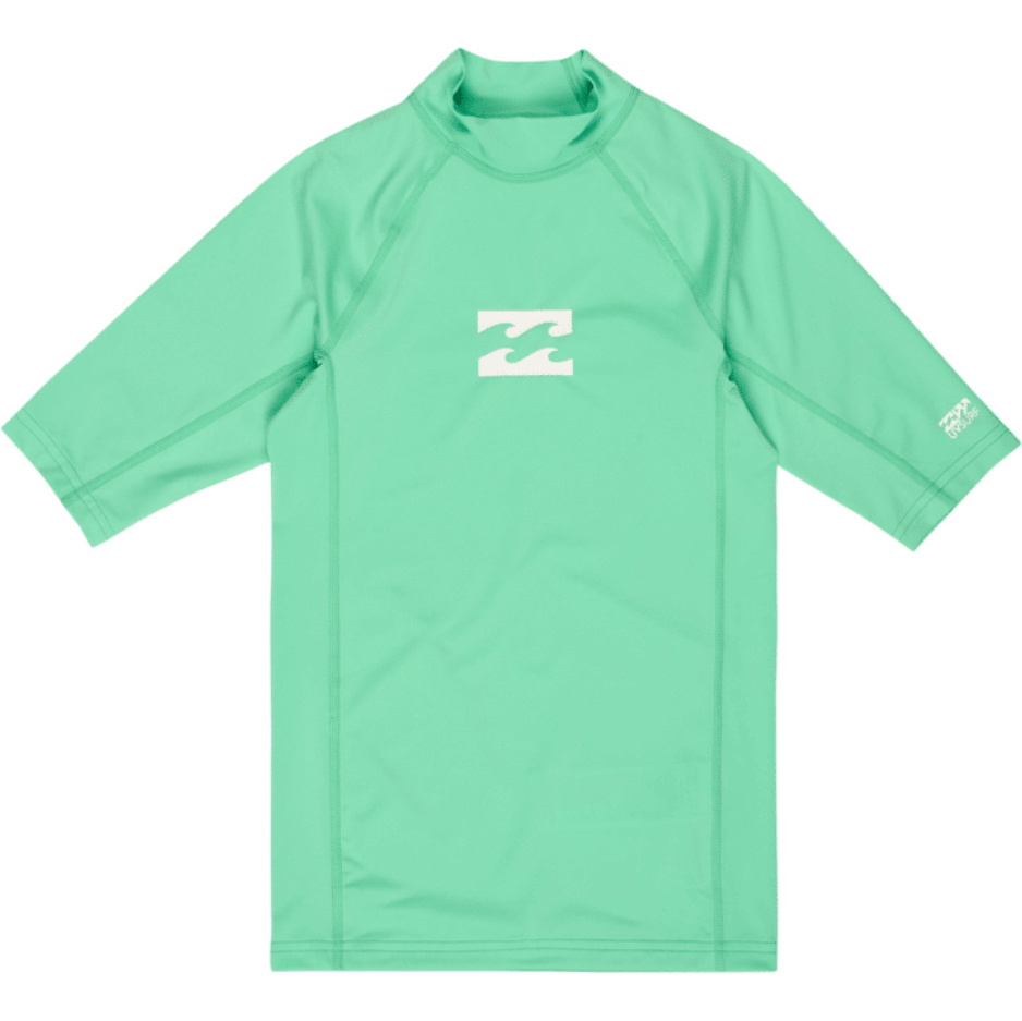 2026 Billabong Junior Waves All Day Short Sleeve Rash Vest EBBWR00101 - Acid Green